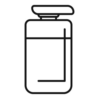 Pompalı şişenin basit siyah beyaz çizimi kozmetik ve tuvalet malzemeleriyle ilgili minimalist tasarımlar için idealdir.