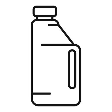 Bir şişe temizlik ürününün sapı ve ölçü çizgileri olan basit bir simgesi