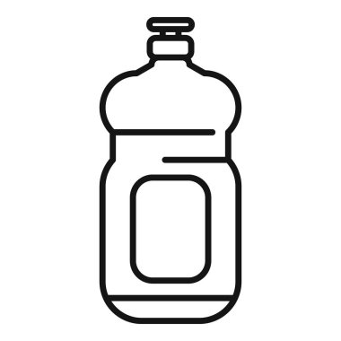 Sıvı ürünler için pompa dağıtıcısı olan bir şişenin basit siyah beyaz çizimi