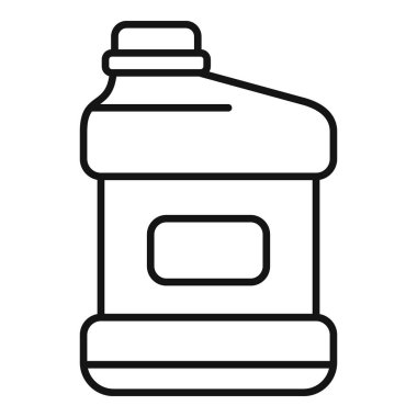 Bir şişe gargarayı betimleyen, ağız hijyeninin önemini vurgulayan çizgi sanatı çizimi.