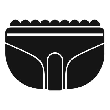 Emici, yeniden kullanılabilir, çişini tutamayan yetişkin bezinin siyah, basit siluet simgesi