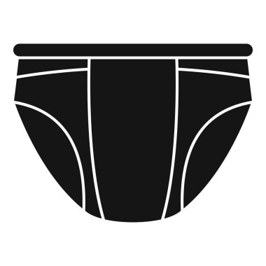 Erkek iç çamaşırı ve erkek kıyafetlerini temsil eden siyah iç çamaşırı ikonu.