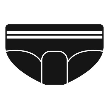 Belinde beyaz çizgili, beyaz arkaplanda izole siyah iç çamaşırı simgesi