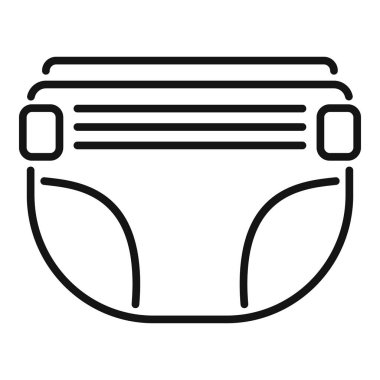 Siyah bir bebek bezi ikonu, çocuk bakımını, hijyeni ve yaşamın ilk evrelerini sembolize ediyor.