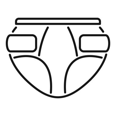 Bebek bezinin çizgisi elastik bir kemerle çizilmiş. Bebeklerin rahatlığını ve bakımını göstermek için mükemmel.