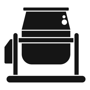 Davulunu döndüren beton karıştırıcı inşaat alanı için çimento hazırlıyor.