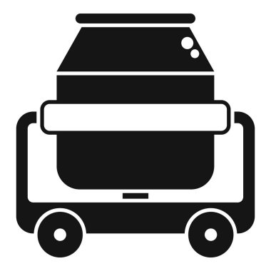 İnşaat alanında çalışan bir beton mikser kamyonunun siyah silueti.