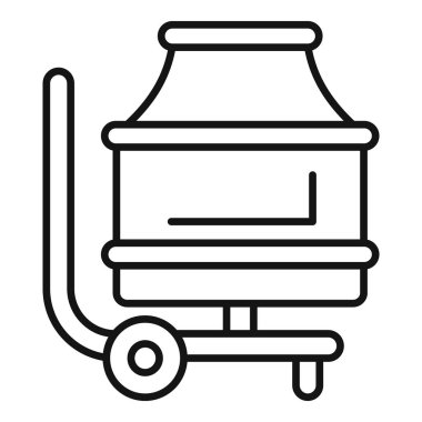 Teslimat arabasında duran süt tankının basit bir simgesi