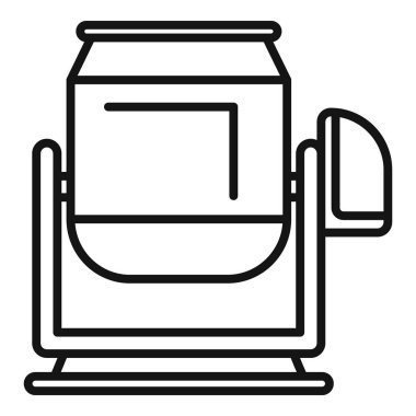 İnşaat hattı simgesi için çimento karıştırma beton karıştırma makinesi, inşa ve onarım kavramı