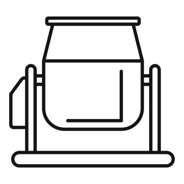 Beton karıştırıcı makinesi inşaat alanı için çimento karıştırıyor.