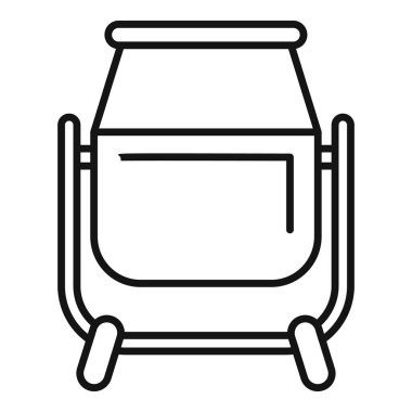 Beton karıştırıcıyı temsil eden basit bir simge, çimento içeren inşaat projeleri için gerekli