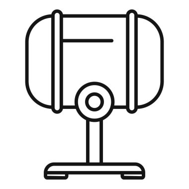 Stüdyo kondansatör mikrofonunun basit çizimi, ses kaydı, podcast veya müzik prodüksiyonu ile ilgili projeler için ideal