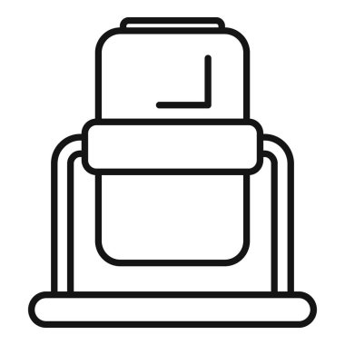 Su ısıtıcısının çizgili sanat simgesi, konut tesisatı ve sıcak su kaynağı için gereklidir.