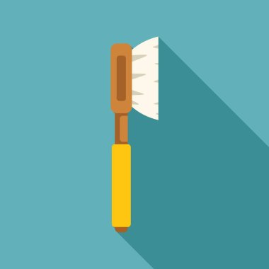 Yıkama ve ev işi için sarı saplı temizlik fırçası, temizlik hizmeti konsepti