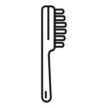 Web tasarımı, logosu, uygulaması için beyaz arkaplanda izole edilmiş modaya uygun dış hat tarzında fırça simgesi temizleme