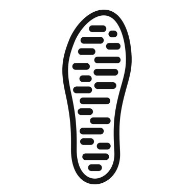 Siyah ayakkabı tabanı, beyaz üzerinde izole ayak izi bırakıyor.
