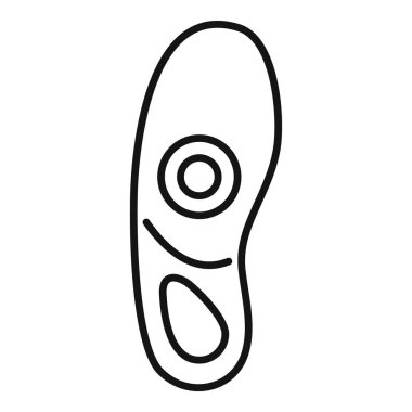 Line art icon of an orthopedic insole, designed to provide cushioning and support for the foots arch clipart