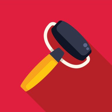 Lint silindiri giysilerden toz veya saç çıkarıyor, renkli bir arka planda izole edilmiş.