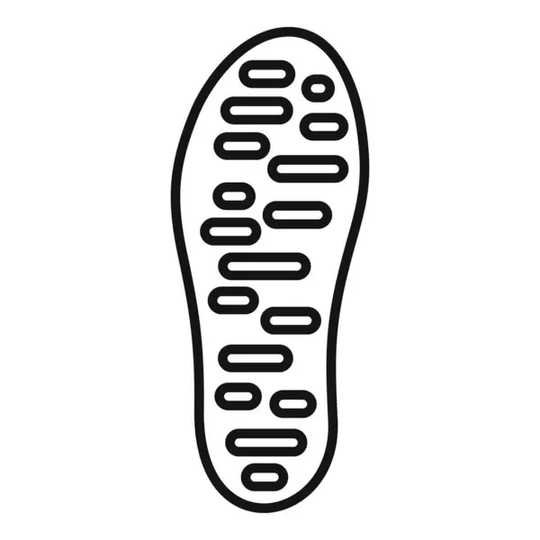 stock vector Black and white line drawing of a hiking boot sole with deep lugs for traction on rough terrain