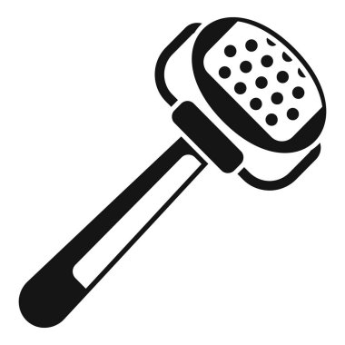 Et yumuşatıcısının siyah silueti. Eti dövmek için dokulu bir yüzeyi var.