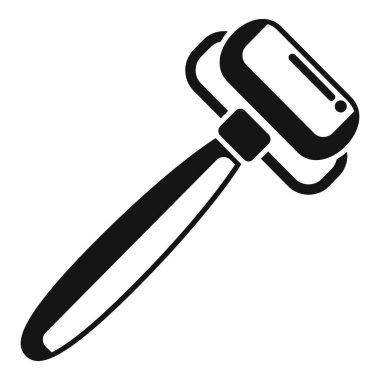 Temiz bir tıraş için keskin bıçakları olan modern elektrikli jiletin siyah beyaz simgesi.