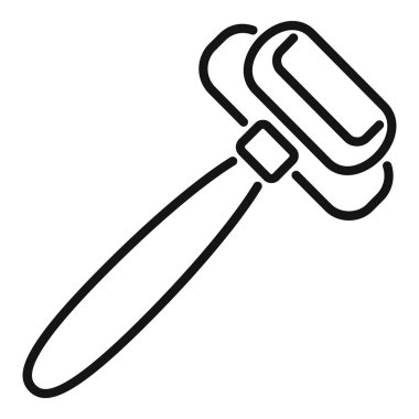 Mutfak gereçleri soyucusu sebzeleri dilimliyor. Uygulamalar ve web siteleri için yemek serisi ikonu hazırlıyor.