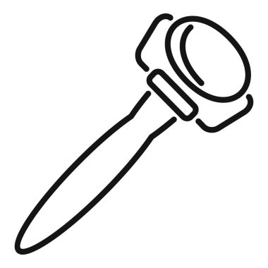 Ayakkabı saplı bir ayakkabı tamir aracının satır simgesi, ayakkabının tabanını ayakkabının üst kısmına iliştirmek için bir ayakkabıcı tarafından kullanılır