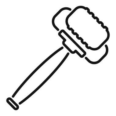 Köpek temizleme fırçası simgesi ana hatlarıyla evcil hayvanlar için bir tımar aracı çiziyor