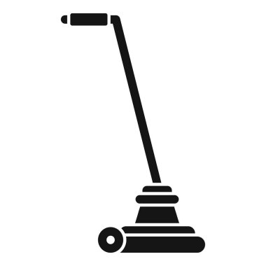 Bir çim biçme makinesinin basit vektörü tek teker ve çimleri biçmek için uzun sapı ile ileri itiyor.