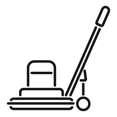 Temizlikçi kadın bir yüzeyi temizlemek için profesyonel bir yer cilası kullanıyor.