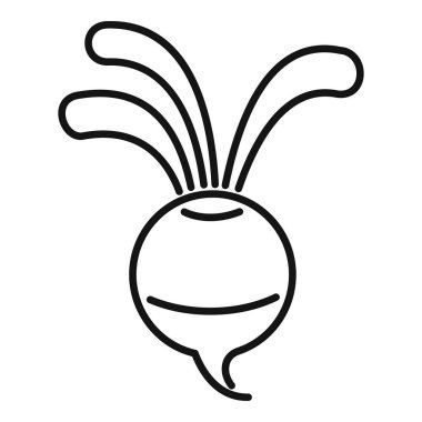 Yapraklarla büyüyen bir pancarın basit çizgi simgesi