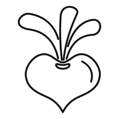 Kalp şeklinde bir kökle büyüyen pancar pancarının basit çizimi