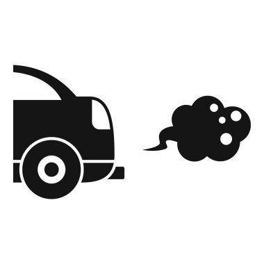 Görünür zararlı parçacıkların dumanını yayan siyah bir arabanın silüeti