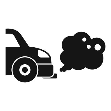 Egzoz borusundan duman çıkaran siyah bir arabanın silüeti.