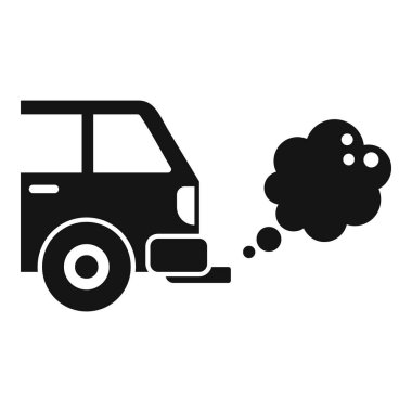 Egzoz dumanı yayan, hava kirliliğini sembolize eden basit bir araba simgesi