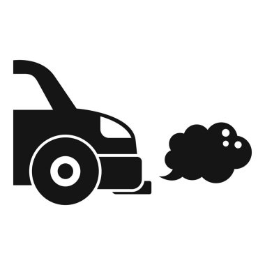 Kirletici egzoz dumanı yayan siyah bir arabanın silüeti