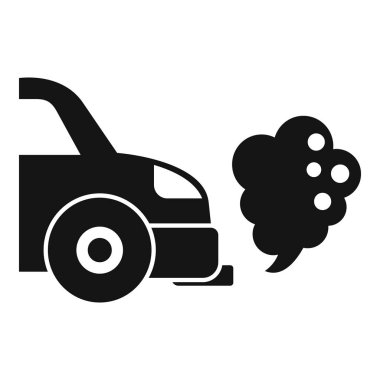 Egzoz dumanı yayan bir arabanın siyah silüeti çevresel kirliliği simgeliyor.