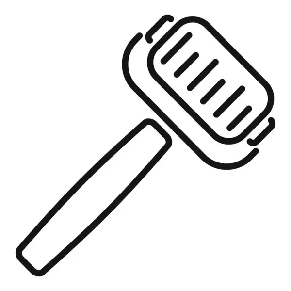 stock vector Simple line art icon of a meat tenderizer, a tool used for pounding and flattening meat