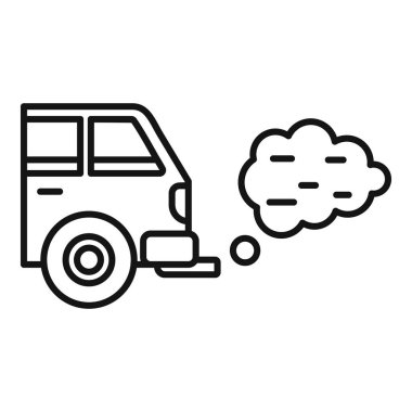 Egzoz borusundan duman çıkaran bir arabanın çizgi çizimi