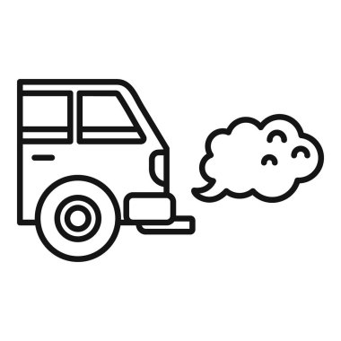 Beyaz arkaplanda izole edilmiş web tasarımı için boru hattı simgesinden egzoz gazı yayan araba