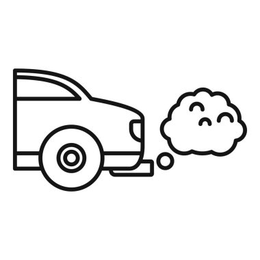 Egzoz borusundan duman çıkaran bir arabanın çizgi çizimi