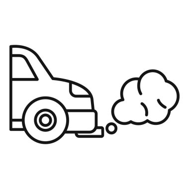 Egzoz borusundan duman çıkaran bir arabanın çizgi çizimi