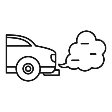 Egzoz gazı yayan araba kirliliği konsept simgesi, özet biçimi