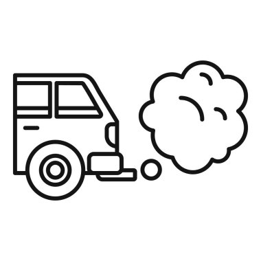 Egzoz dumanı ile çevreyi kirleten bir arabanın çizgisi