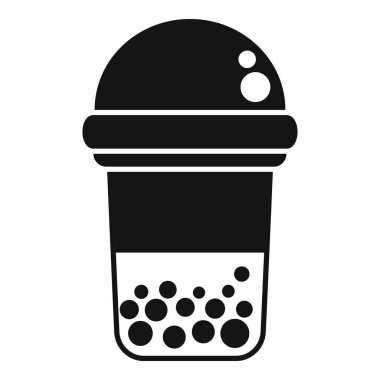 Tapyoka incili balonlu çay fincanının simgesi.