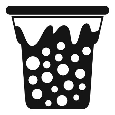 Lezzetli tapyoka toplarıyla dolu balonlu çay fincanının siyah silueti.