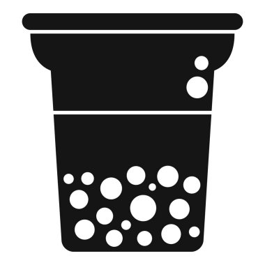 Tapyoka incili ferahlatıcı balonlu çayın siyah siluet simgesi