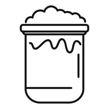 Köpüren bir maddeyle taşan bir beher kabının çizgi çizimi, muhtemelen kimyasal bir reaksiyonu gösteriyor.