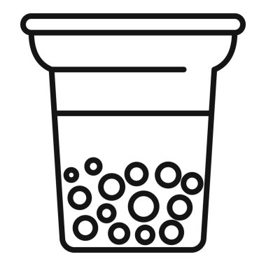 Tapyoka incili balonlu çay fincanı Tayvan içeceğini gösteren ikon