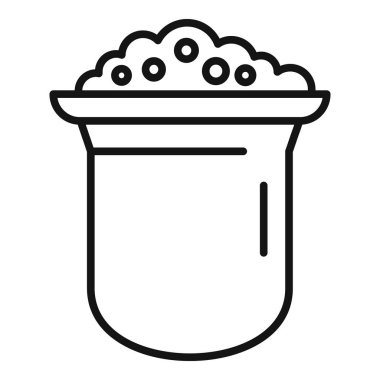 Kimyasal deney şişesi köpüren bir solüsyonla dolu. Bu da kimyasal bir reaksiyon olduğunu gösteriyor.